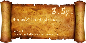 Borbáth Szabina névjegykártya
