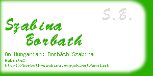 szabina borbath business card